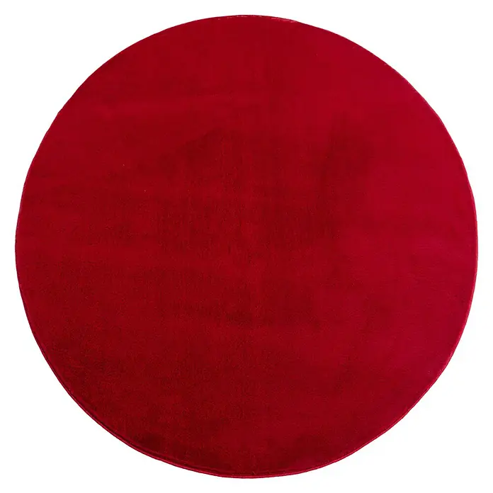 Kurzflorteppich Joy - Rot, Durchmesser: 160 cm, 100 % Polyester - Roter runder Teppich mit weicher Textur, ideal für Wohnzimmer oder Schlafzimmer, der jedem Raum Wärme und Stil verleiht.