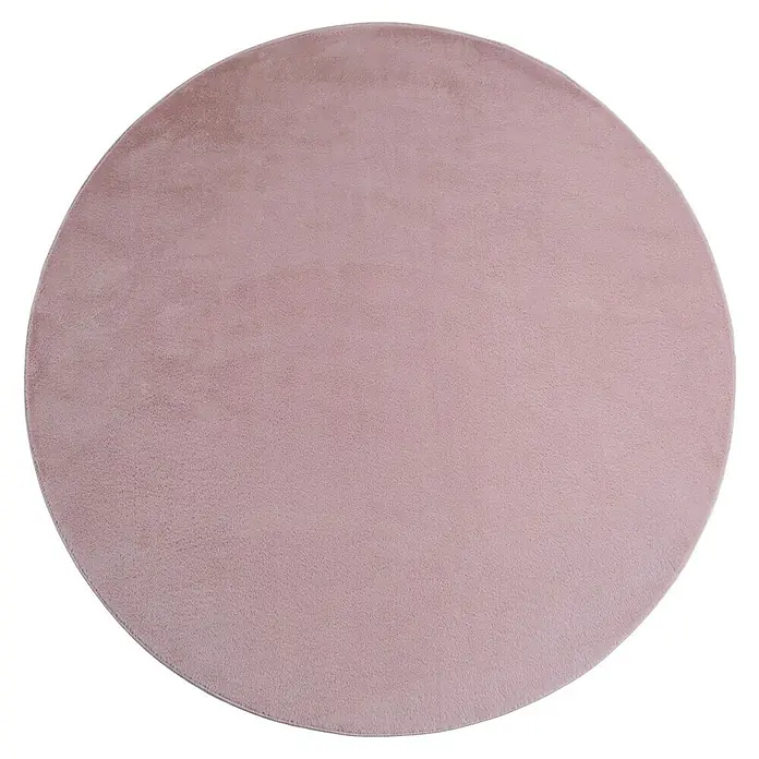 Kurzflorteppich Joy - Rosa, Durchmesser: 160 cm, 100 % Polyester - Runder, rosafarbener Teppich mit weicher Textur, ideal für Wohnräume, der Komfort und Stil vereint. Perfekt für ein gemütliches Ambiente.