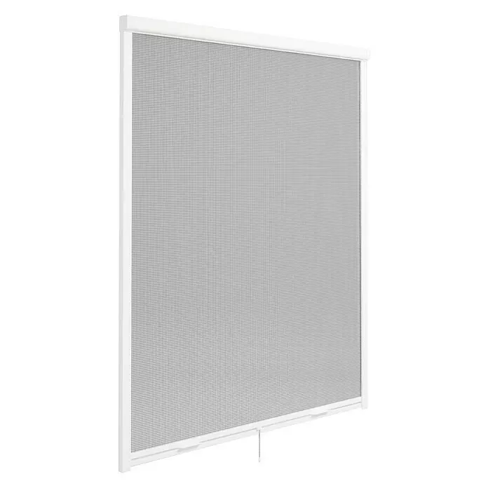 Mosquitera Elite - An x Al: 125 x 170 cm, Montaje de la mosquitera: Inserción, Color bastidor: Blanco - Mosquitera enrollable con marco blanco y malla fina gris, apta para ventanas o puertas.