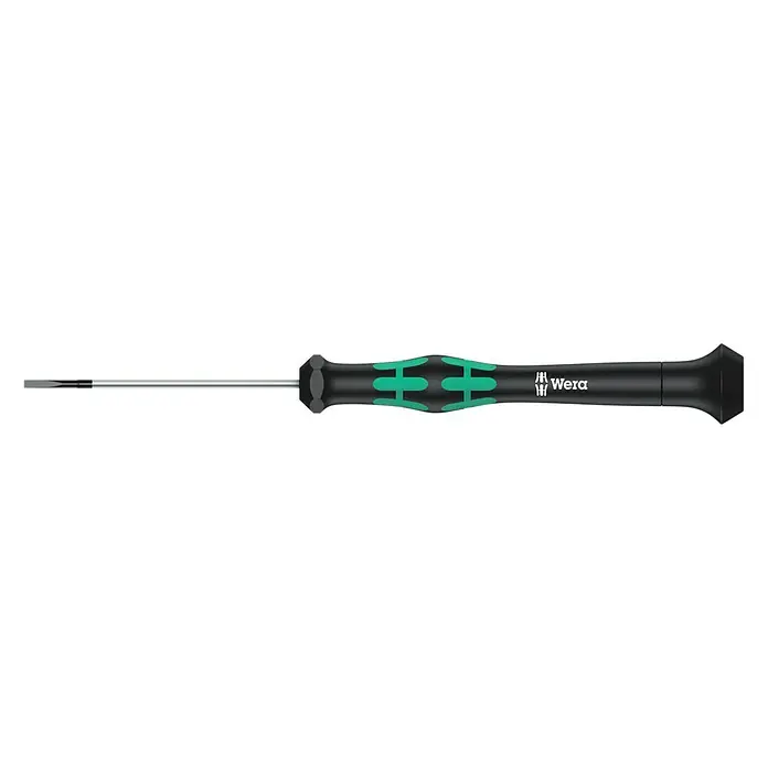 Wera Elektriker-Schraubendreher Kraftform Micro 2035 - Klingenbreite: 1,8 mm, Klingenlänge: 60 mm - Wera 334 Schlitz-Schraubendreher mit Mehrkomponentengriff für feine Schraubarbeiten und komfortablen Gebrauch.