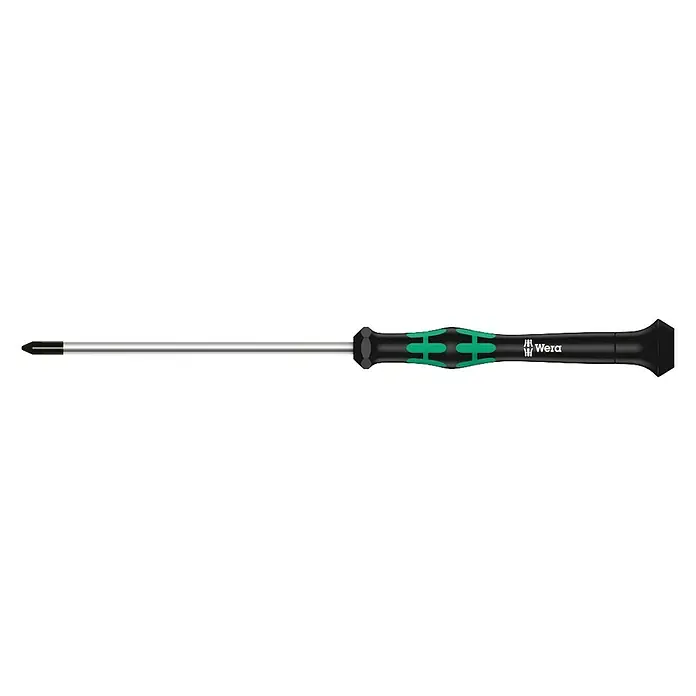 Wera Elektriker-Schraubendreher Kraftform Micro 2050 - PH 0, 60 mm - Kreuzschlitzschraubendreher von Wera, ideal für präzise Schraubarbeiten. Ergonomischer Griff für komfortablen Halt und hohe Drehmomentübertragung.