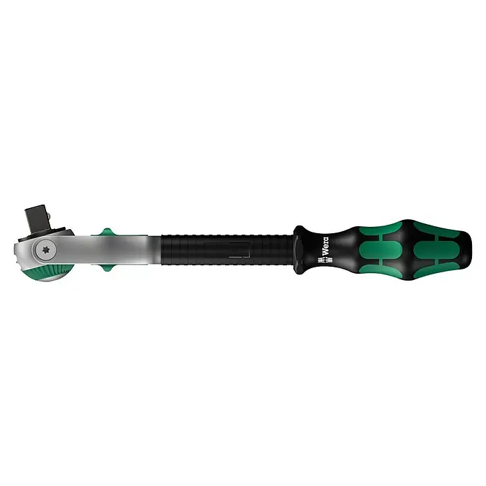 Wera Knarre Zyklop 8000 C - ½″ - Bild einer Wera Knarre mit ergonomischem Griff in Schwarz und Grün, ideal für Schraubarbeiten.