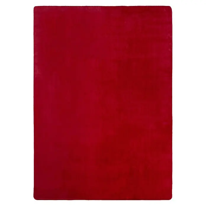Kurzflorteppich Joy - Rot, 280 x 200 cm, 100 % Polyester - Nahaufnahme des roten Bucheinbands. Die satte Farbe und die Textur des Einbands sind gut sichtbar.