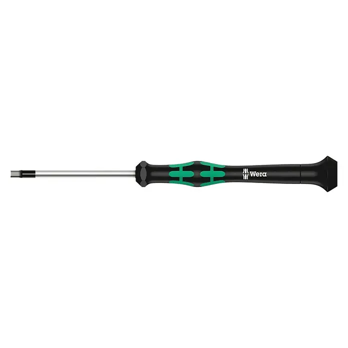 Wera Elektriker-Schraubendreher Kraftform Micro 2054 - Hex-Plus 1,3, 40 mm - Wera Micro-Schlitzschraubendreher für filigrane Schraubarbeiten, ergonomischer Griff für präzises Arbeiten.