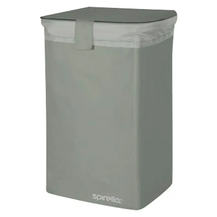 Spirella Cesta para la ropa Classic - 34 x 34 x 52 cm, Gris, Tapa - Cesto para la ropa rectangular gris de Spirella con tapa y revestimiento textil. Ideal para guardar la ropa sucia discretamente en el baño.