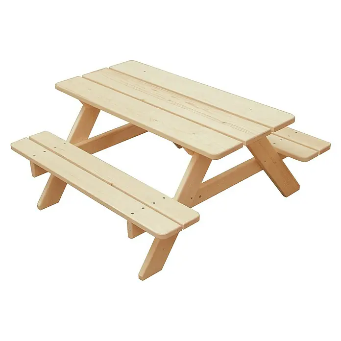Kinder-Picknicktisch Lilli - L x B x H: 100 x 100 x 50 cm, Holz - Hölzerner Kindertisch mit zwei Bänken. Dieser Tisch ist perfekt für Picknicks im Freien und Spiele im Garten. Robust und langlebig.