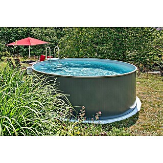 Malibu Stahlwand-Pool Premium (Ø x H: 350 x 120 cm, Anthrazit, 11 000 l)