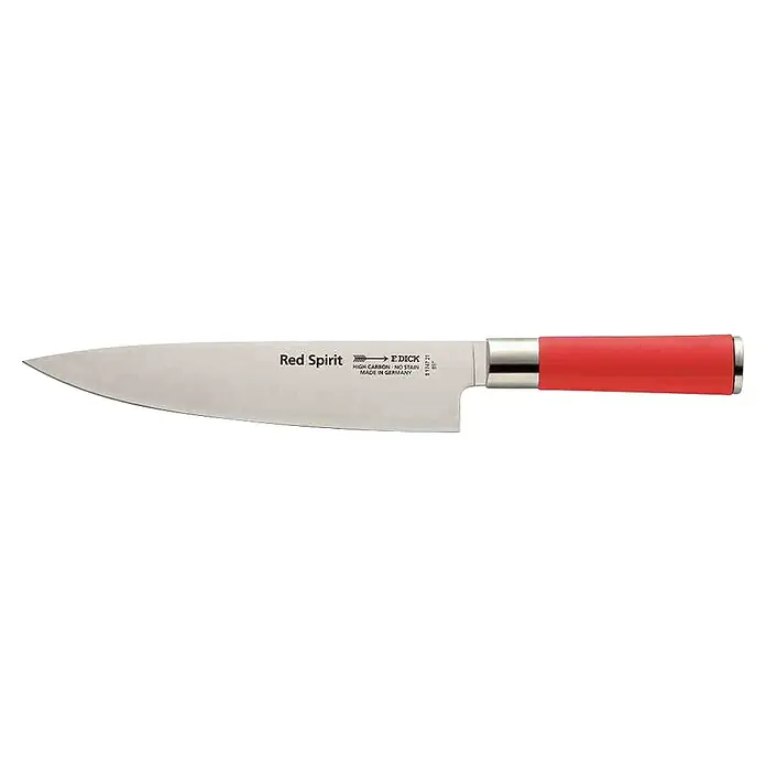 Dick Red Spirit Küchenmesser - Stahl, Länge: 35 cm - Ein hochwertiges Kochmesser der Marke E.Dick Red Spirit mit rotem Griff für den professionellen Einsatz in der Küche.