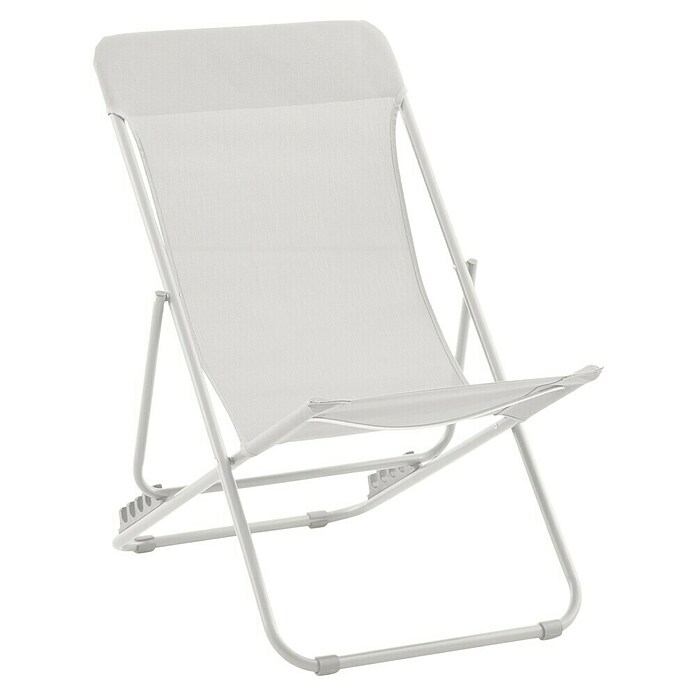 Sunfun Strandstuhl (B x T x H: 60 x 77 x 89 cm, Stahl, Textil, Light-Greige) | BAUHAUS