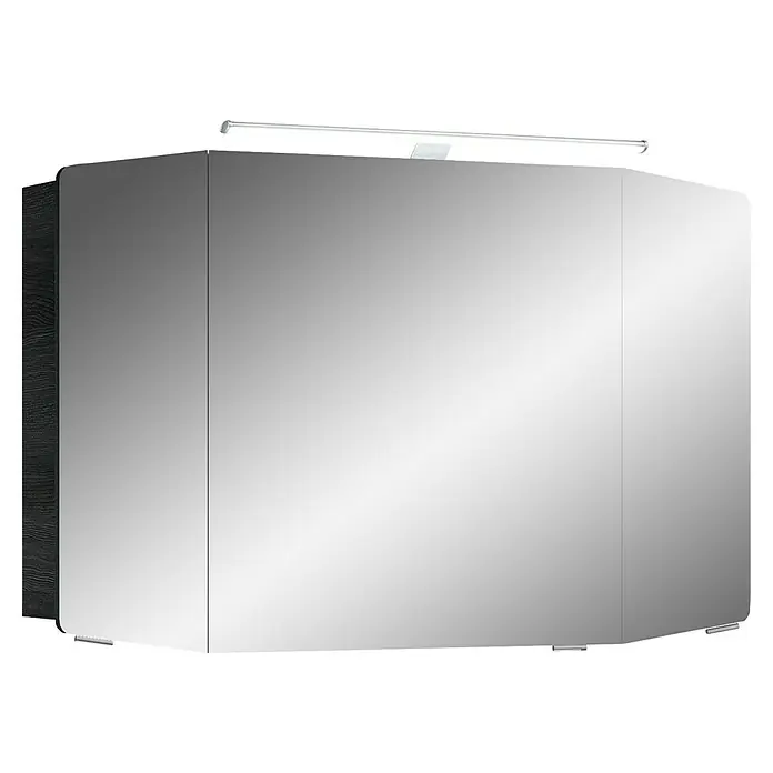 Pelipal Cassca LED-Spiegelschrank - B x H: 100 x 67 cm, Graphit - Ein dreitüriger Spiegelschrank mit Beleuchtung für das Badezimmer. Praktisch und stilvoll.