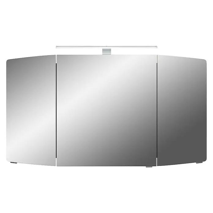 Pelipal Cassca LED-Spiegelschrank - B x H: 120 x 67 cm, Graphit - Moderner Spiegelschrank mit drei Türen und integrierter Beleuchtung für Badezimmer. Bietet Stauraum und stilvolles Design.