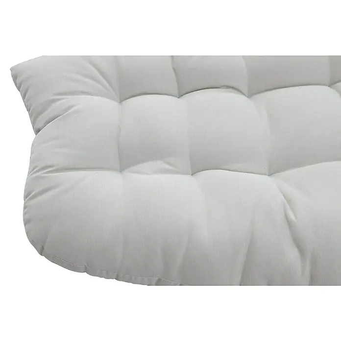 Sunfun Ersatzkissen - Passend für: Sunfun Loungesessel XXL, 100% Polyestergewebe - Nahaufnahme eines weißen, gesteppten Sitzkissens mit weicher Polsterung, ideal für Komfort und stilvolle Einrichtung.