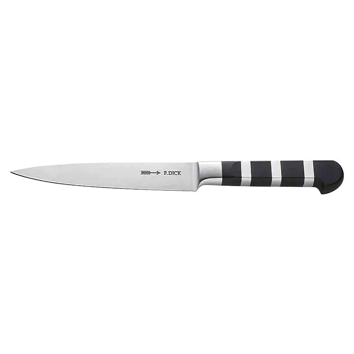Dick 1905 Tranchiermesser - Stahl, Länge: 28,5 cm - Das F.Dick Messer, eine hochwertige Küchenmesser mit gestreiftem Griff, ideal für präzises Schneiden und professionelle Ergebnisse.