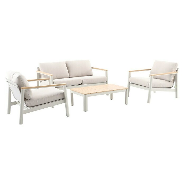 Sunfun Solo Loungesofa 2-Sitzer (B x T x H: 136 x 84,5 x 62,5 cm, Aluminium, Olefin, Light-Greige) | BAUHAUS