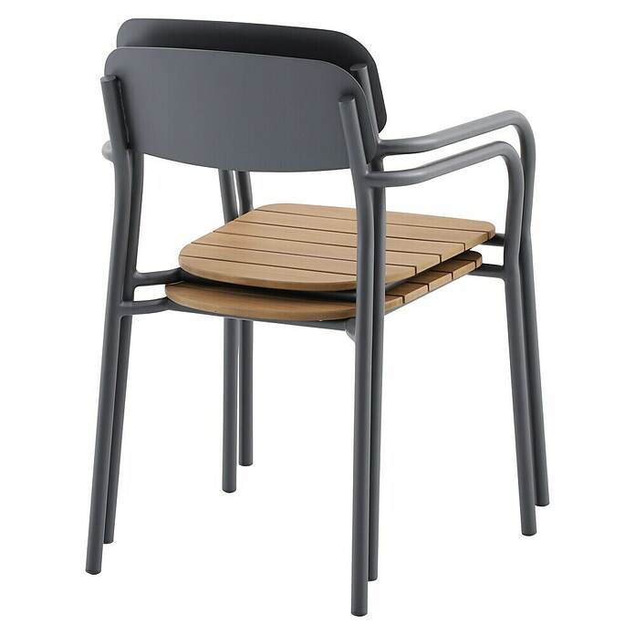 Sunfun Gastro Stapelstuhl (Stahl, Polywood, Stapelbar, Night-Grey, B x T x H: 57,5 x 53,5 x 83,5 cm) | BAUHAUS