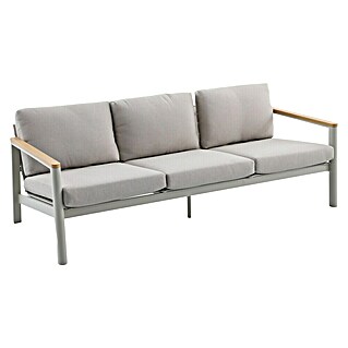 Sunfun Solo Loungesofa 3-Sitzer (B x T x H: 199 x 84,5 x 62,5 cm, Aluminium, Olefin, Light-Greige)