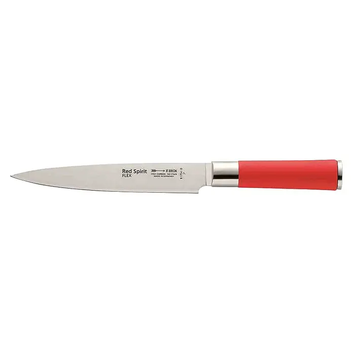 Dick Red Spirit Filetiermesser - Stahl, Länge: 28,5 cm - Ein F.Dick Red Spirit Filetiermesser mit flexibler Klinge und rotem Griff. Ideal zum präzisen Filetieren von Fisch und Fleisch.