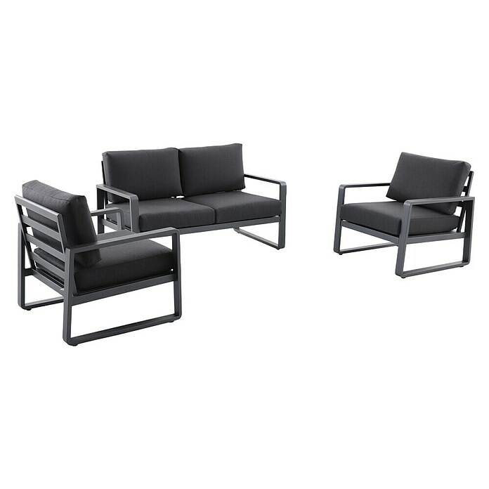Sunfun Maja Loungesofa 2-Sitzer (B x T x H: 139,5 x 76 x 74,5 cm, Aluminium, Olefin, Night-Grey) | BAUHAUS