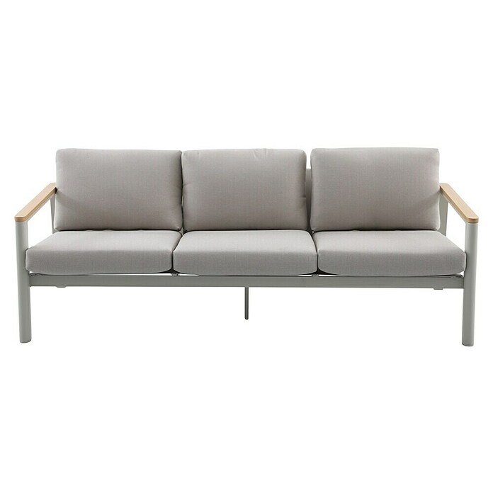 Sunfun Solo Loungesofa 3-Sitzer (B x T x H: 199 x 84,5 x 62,5 cm, Aluminium, Olefin, Light-Greige) | BAUHAUS
