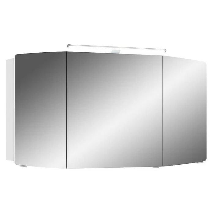 Pelipal Cassca LED-Spiegelschrank - B x H: 120 x 67 cm, Weiß Hochglanz - Ein dreitüriger Spiegelschrank mit integrierter Beleuchtung. Ideal für das Badezimmer zur Aufbewahrung und Reflexion.