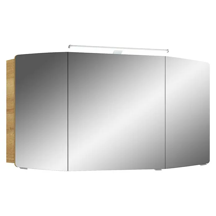Pelipal Cassca LED-Spiegelschrank - B x H: 120 x 67 cm, Eiche - Spiegelschrank mit Holzrahmen und integrierter Beleuchtung für Badezimmer. Praktisch und stilvoll.