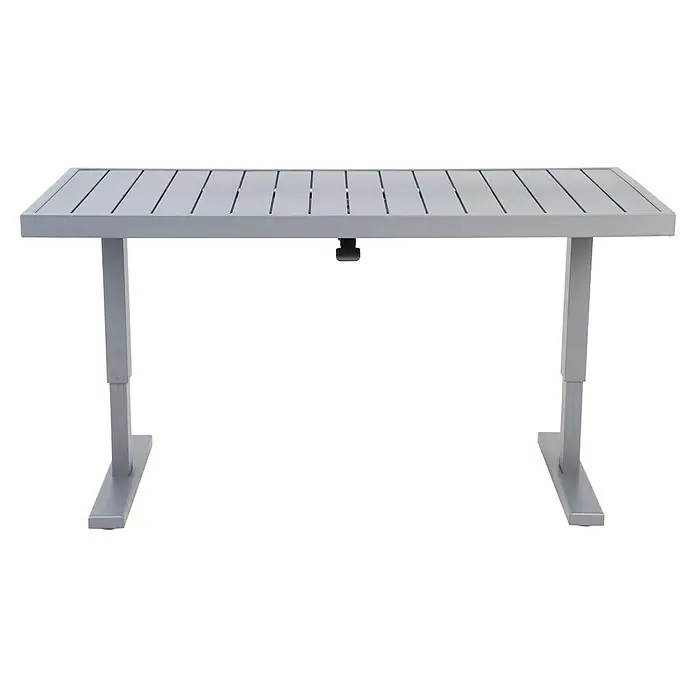 Sunfun Maja Garten-Loungetisch - L x B x H: 138,5 x 70 x 72 cm, Stahl, Night-Grey - Grauer Gartentisch mit Lattenrost-Design, ideal für den Außenbereich. Robuste Konstruktion für langanhaltende Nutzung im Garten oder auf der Terrasse.
