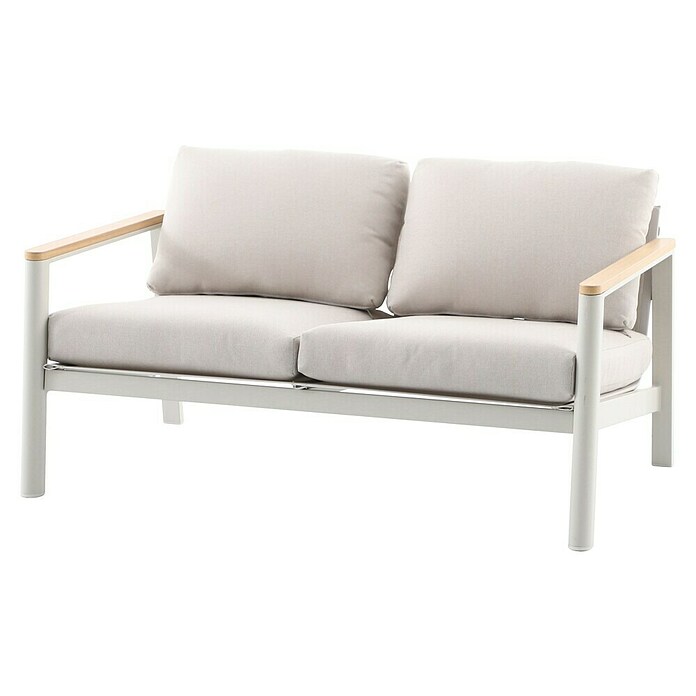 Sunfun Solo Loungesofa 2-Sitzer (B x T x H: 136 x 84,5 x 62,5 cm, Aluminium, Olefin, Light-Greige) | BAUHAUS