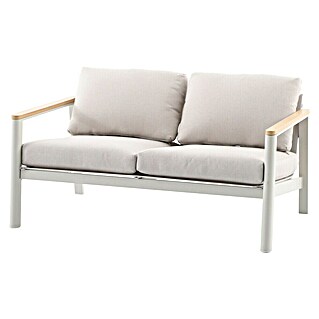 Sunfun Solo Loungesofa 2-Sitzer (B x T x H: 136 x 84,5 x 62,5 cm, Aluminium, Olefin, Light-Greige)