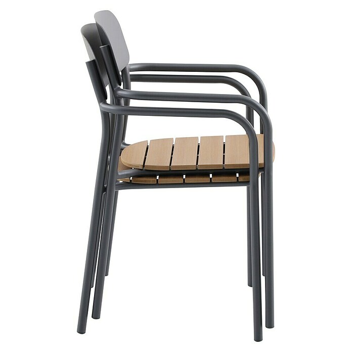 Sunfun Gastro Stapelstuhl (Stahl, Polywood, Stapelbar, Night-Grey, B x T x H: 57,5 x 53,5 x 83,5 cm) | BAUHAUS