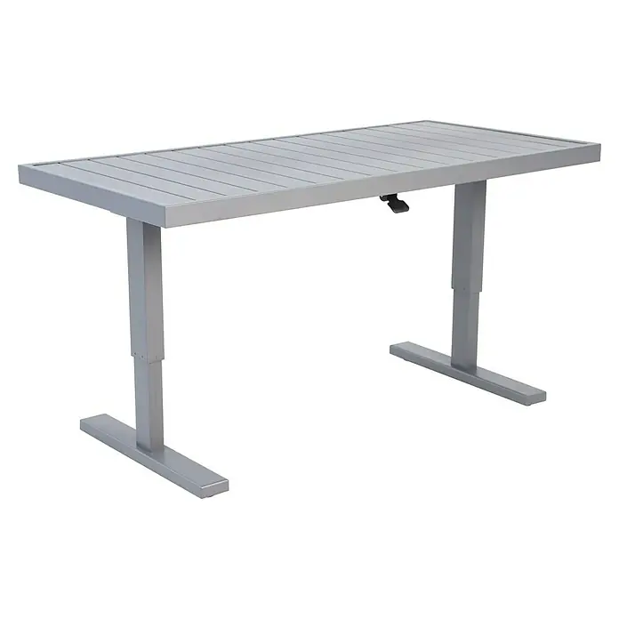 Sunfun Maja Loungemöbel-Set - 7 -tlg., Aluminium, Stahl, Olefin, Tisch höhenverstellbar, Night-Grey - Der höhenverstellbare Terrassentisch aus Aluminium bietet Flexibilität und modernes Design für Ihren Außenbereich. Robust und wetterfest.