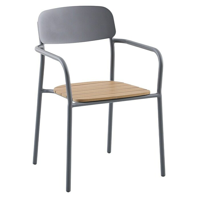Sunfun Gastro Stapelstuhl (Stahl, Polywood, Stapelbar, Night-Grey, B x T x H: 57,5 x 53,5 x 83,5 cm) | BAUHAUS