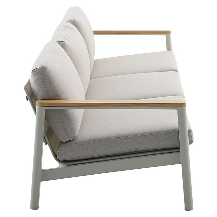 Sunfun Solo Loungesofa 3-Sitzer (B x T x H: 199 x 84,5 x 62,5 cm, Aluminium, Olefin, Light-Greige) | BAUHAUS