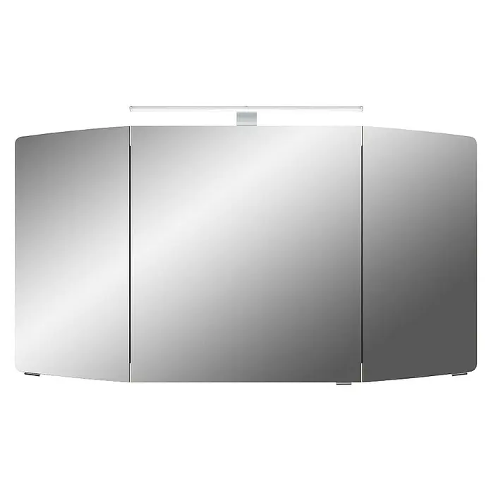Pelipal Cassca LED-Spiegelschrank - B x H: 120 x 67 cm, Weiß Hochglanz - Der dreitürige Spiegelschrank mit Beleuchtung bietet viel Stauraum und ein modernes Design für jedes Badezimmer.