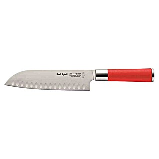 Dick Red Spirit Santokumesser (Stahl, Länge: 31,6 cm, Kullenschliff)