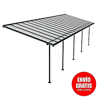 Palram – Canopia Marquesina adosada Sierra (An x Pr: 1.044 x 299 cm, Antracita, Policarbonato, Gris)