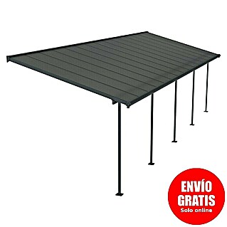 Palram – Canopia Marquesina adosada Capri (An x Pr: 924 x 299 cm, Antracita, Policarbonato, Gris)