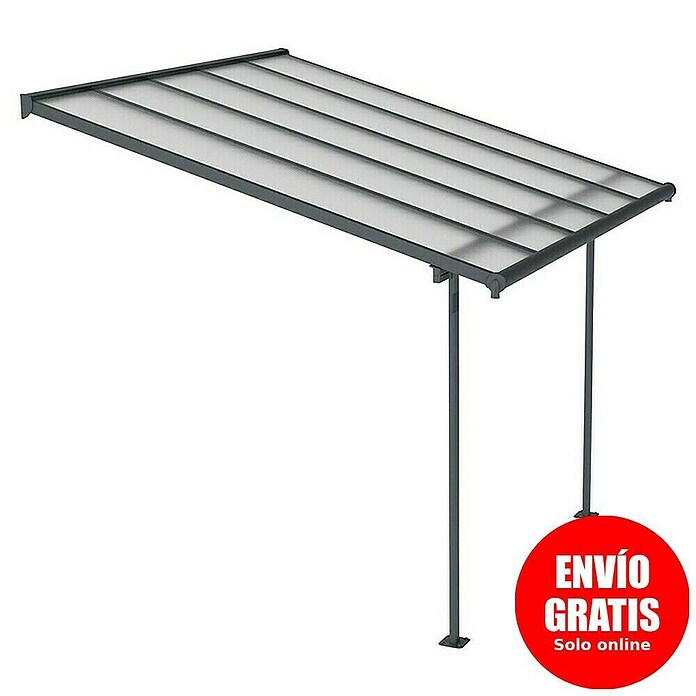 Palram – Canopia Marquesina adosada Sierra (An x Pr: 314 x 299 cm, Antracita, Policarbonato, Gris) | BAUHAUS