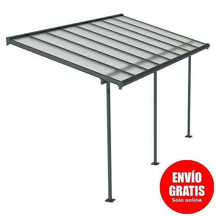 Palram – Canopia Marquesina adosada Sierra (An x Pr: 447,5 x 228 cm, Antracita, Policarbonato, Gris) | BAUHAUS