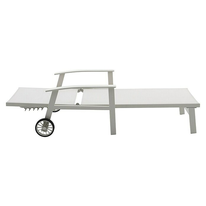 Sunfun Maja Gartenliege (B x T x H: 170,5 x 63,5 x 102 cm, Aluminium, Light-Greige, Rollbar) | BAUHAUS