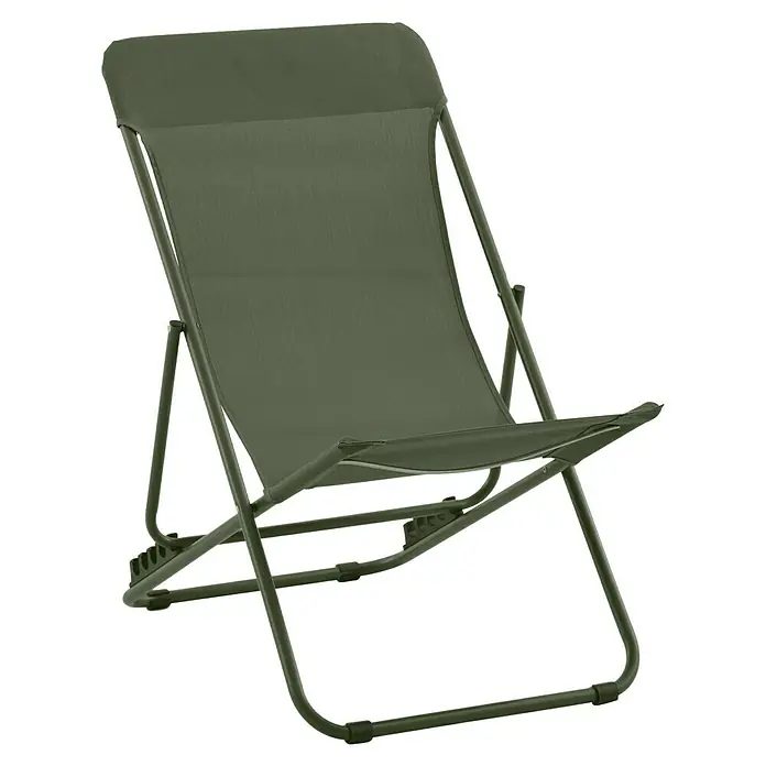 Sunfun Strandstuhl - B x T x H: 60 x 77 x 89 cm, Stahl, Textil, Urban Green - Klappbarer olivgrüner Gartenstuhl mit modernem Design. Ideal für entspannte Stunden im Freien.