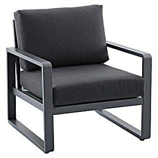 Sunfun Maja Lounge stol (Š x G x V: 76 x 76 x 74,5 cm, Aluminij, Olefin, Siva)