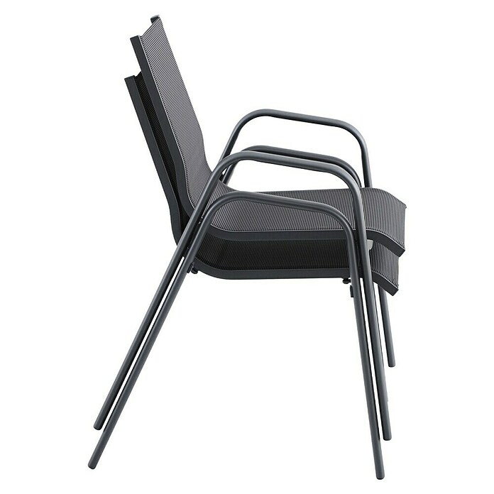 Set vrtnih stolov Gastro  (6 kos, Jeklo, Tekstil, Možnost nakladanja, Antracit, Š x G x V: 57,5 x 68,5 x 88 cm) | 8350 - Stühle Textilen | ICAB - Sommermöbel Stühle | ICA - Sommermöbel | IC - Freizeit im Garten | I - Stadtgarten | BAUHAUS