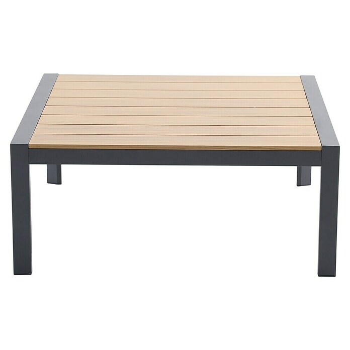 Sunfun Maja Garten-Loungetisch Holzoptik (L x B x H: 100 x 100 x 42 cm, Aluminium, Polywood, Night-Grey) | BAUHAUS