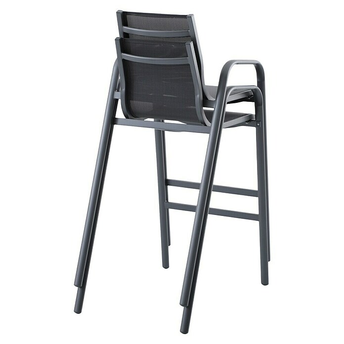 Sunfun Gastro Vrtni barski stol  (Jeklo, Tekstil, Možnost nakladanja, Antracit, Š x G x V: 53,5 x 74 x 110 cm) | 8350 - Stühle Textilen | ICAB - Sommermöbel Stühle | ICA - Sommermöbel | IC - Freizeit im Garten | I - Stadtgarten | BAUHAUS