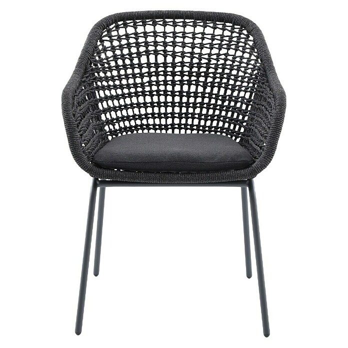 Sunfun Sarah Gartensessel Rope (Stahl, Olefin, Night Grey, B x T x H: 59 x 58 x 80 cm) | BAUHAUS