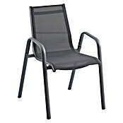 Gartenmöbel-Set Gastro/Boulevard I (5 -tlg., Stahl, Mecalit, Textilen, Night-Grey, Schiefer, Gartenstuhl stapelbar) | BAUHAUS