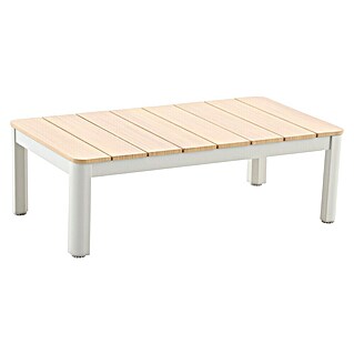 Sunfun Solo Loungetisch (B x T x H: 99,5 x 57 x 32,5 cm, Aluminium, Polywood, Light-Greige)