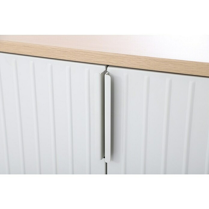 Sunfun Solo Garten-Aufbewahrungschrank (L x B x H: 90 x 46 x 86 cm, Stahl, Polywood, Light-Grey) | BAUHAUS
