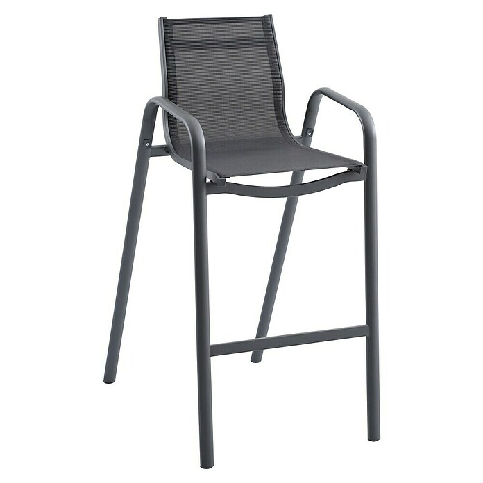 Sunfun Gastro Vrtni barski stol  (Jeklo, Tekstil, Možnost nakladanja, Antracit, Š x G x V: 53,5 x 74 x 110 cm) | 8350 - Stühle Textilen | ICAB - Sommermöbel Stühle | ICA - Sommermöbel | IC - Freizeit im Garten | I - Stadtgarten | BAUHAUS