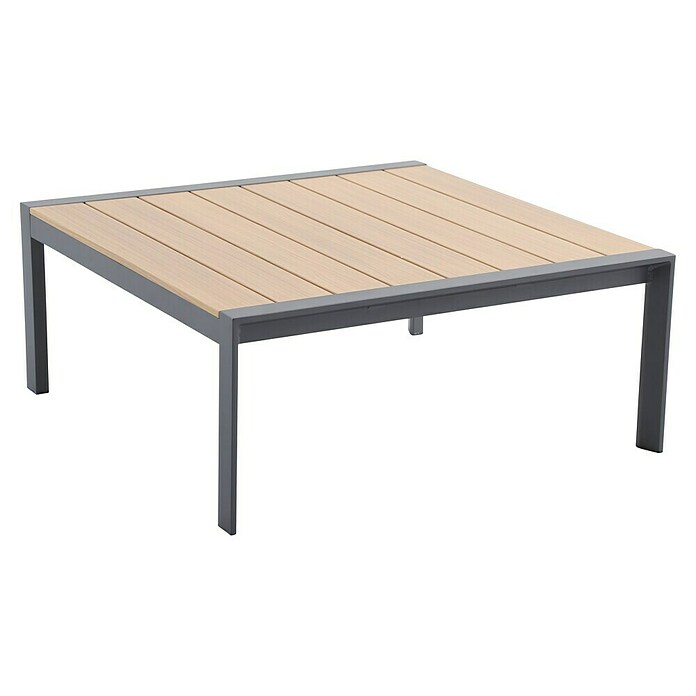 Sunfun Maja Garten-Loungetisch Holzoptik (L x B x H: 100 x 100 x 42 cm, Aluminium, Polywood, Night-Grey) | BAUHAUS